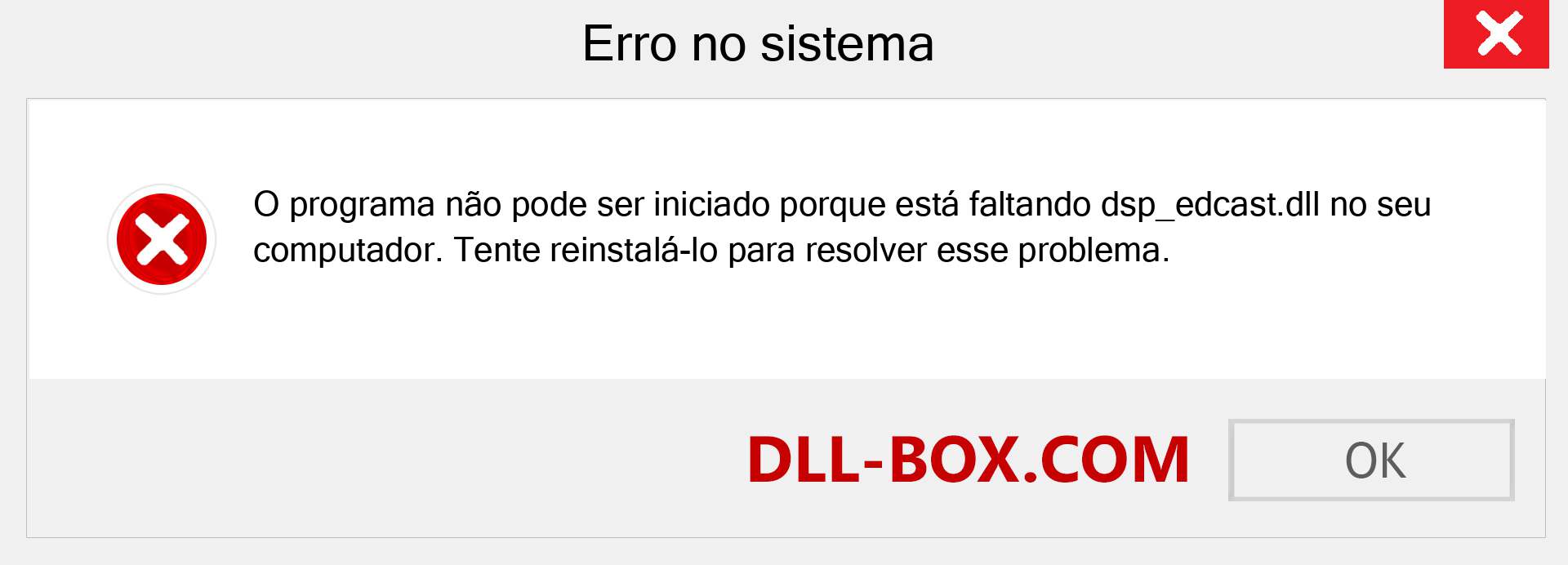 Arquivo dsp_edcast.dll ausente ?. Download para Windows 7, 8, 10 - Correção de erro ausente dsp_edcast dll no Windows, fotos, imagens